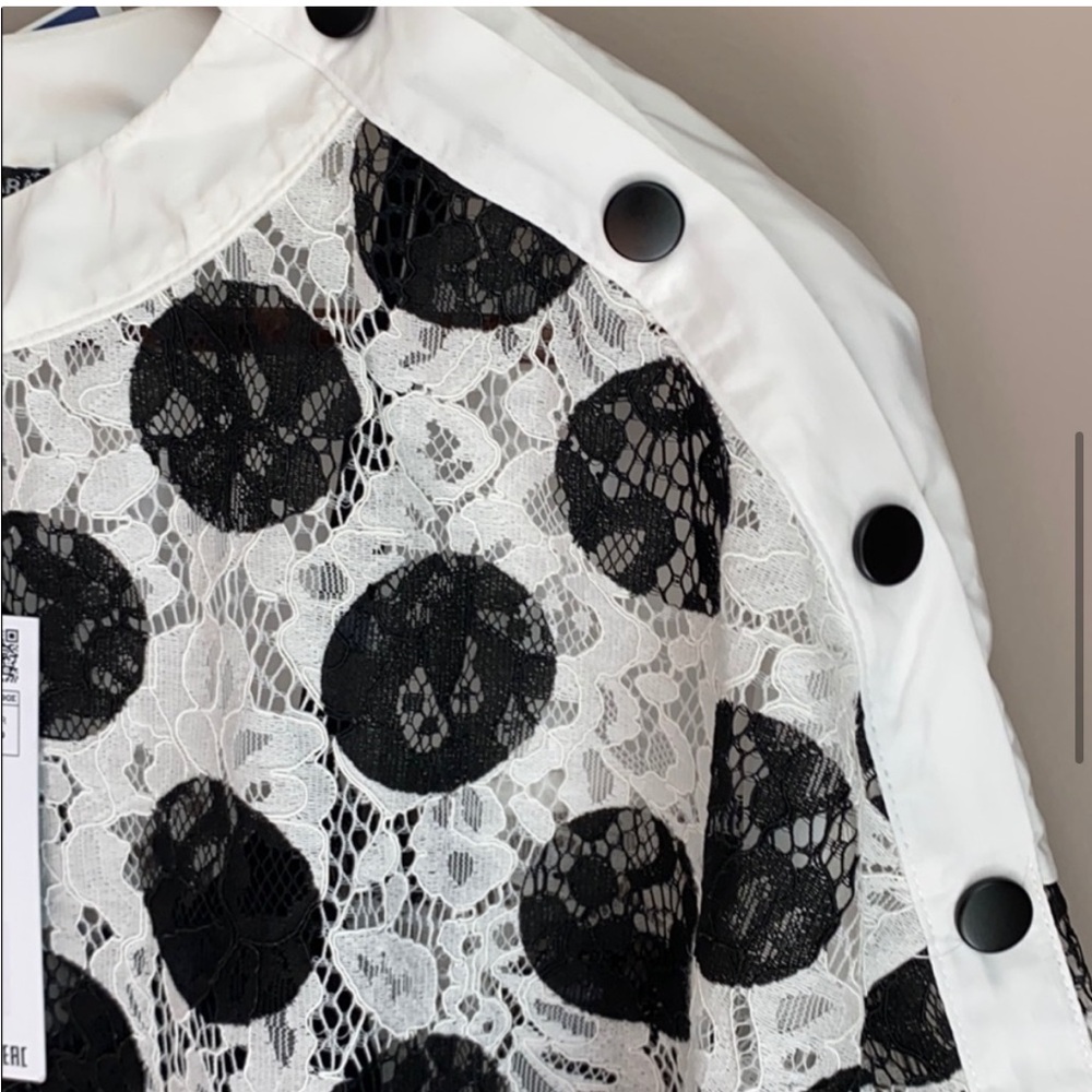 NWT Zara Polka Dot Lace Dress Black/White Size S - Picture 5 of 9